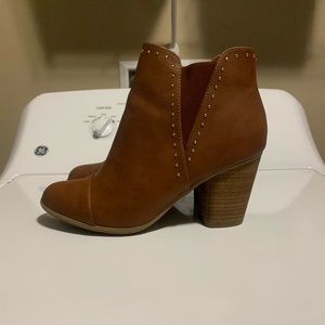 Brown heeled booties